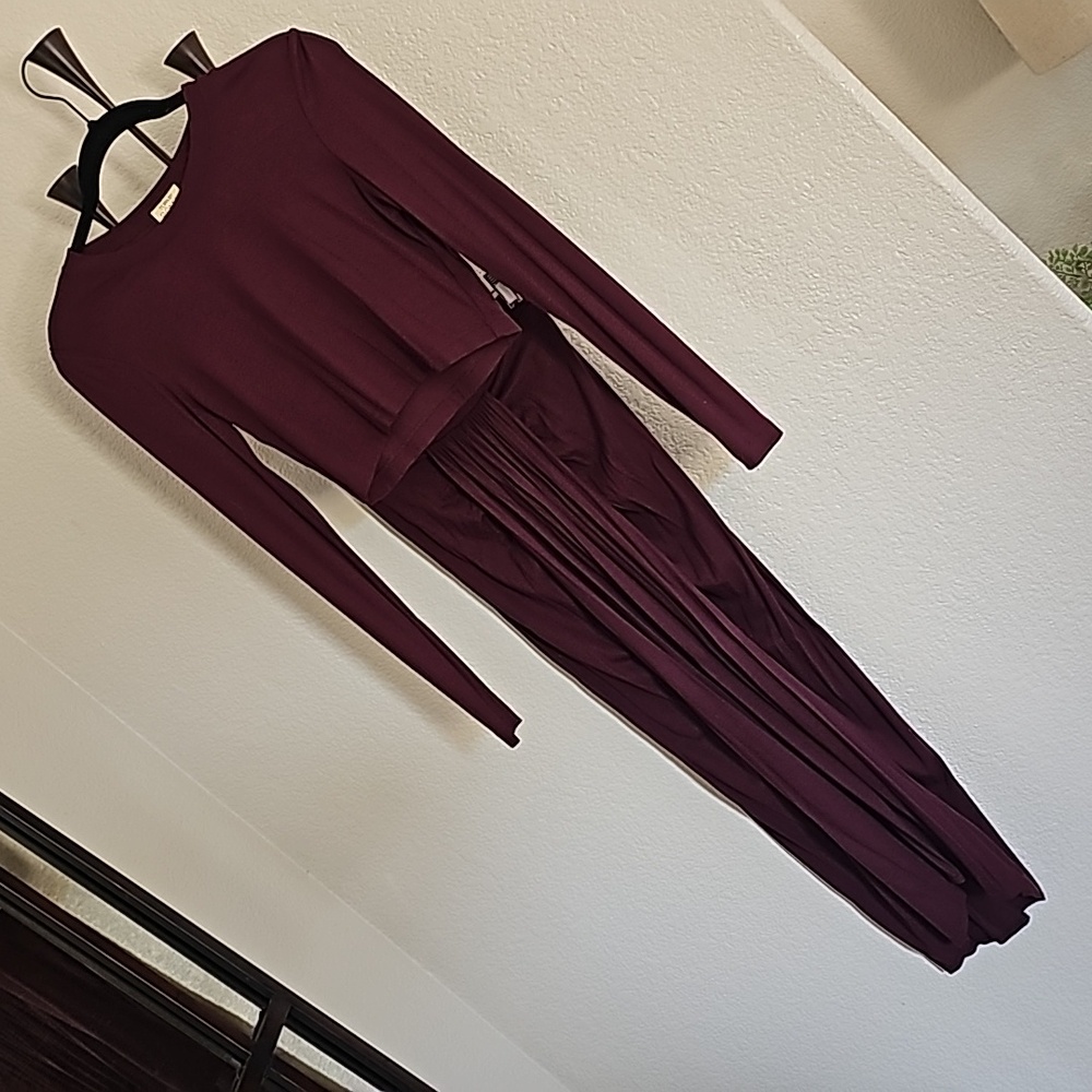 Torn by Ronny Kobo Burgundy Maxi Dress